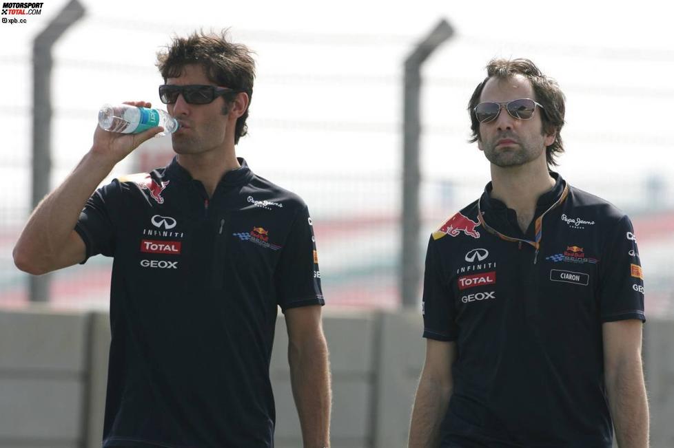 Mark Webber (Red Bull) mit Renningenieur Ciaran Pilbeam