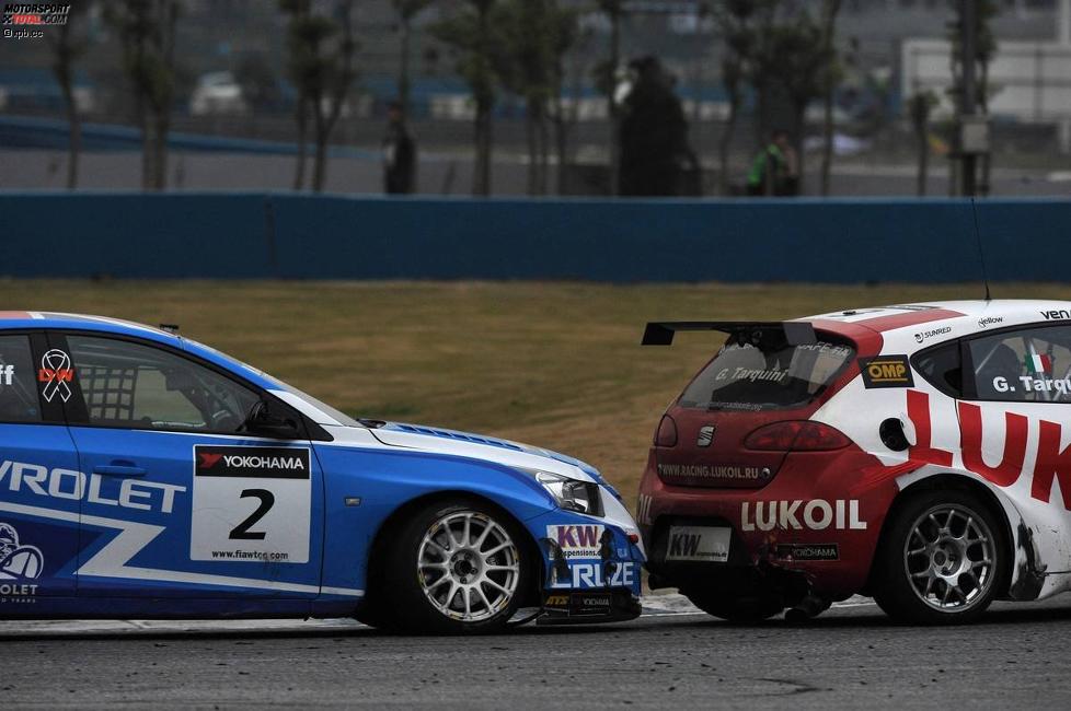 Robert Huff (Chevrolet) und Gabriele Tarquini (Lukoil-Sunred) 