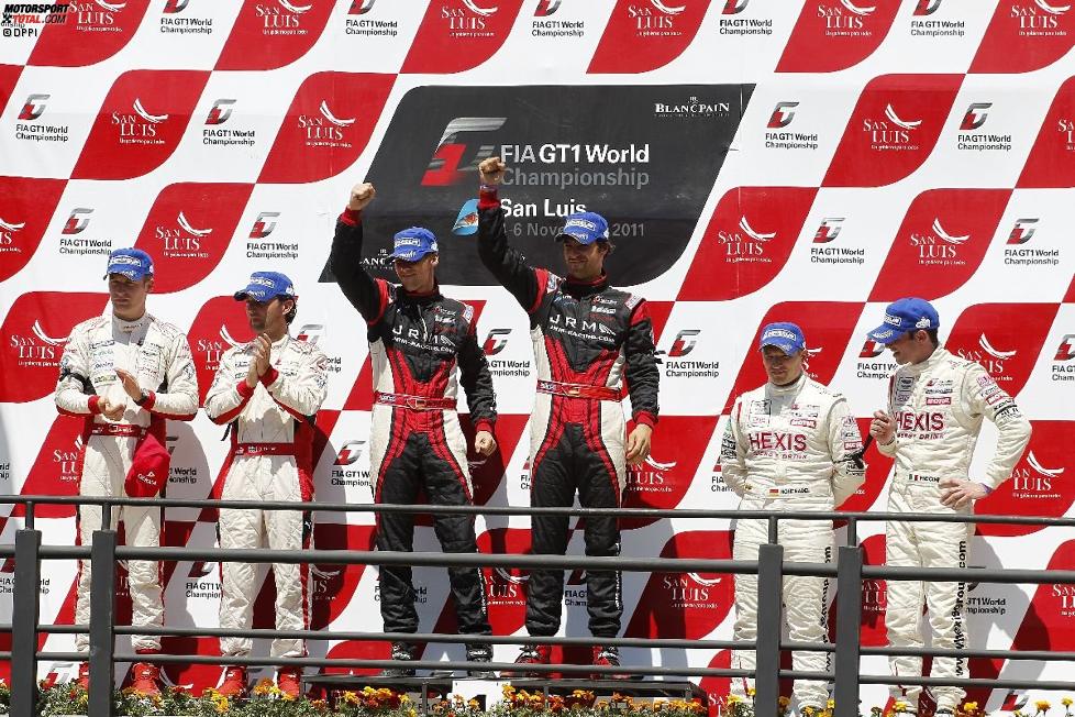 Die drei bestplatzierten Fahrerpaarungen der GT1-WM 2011