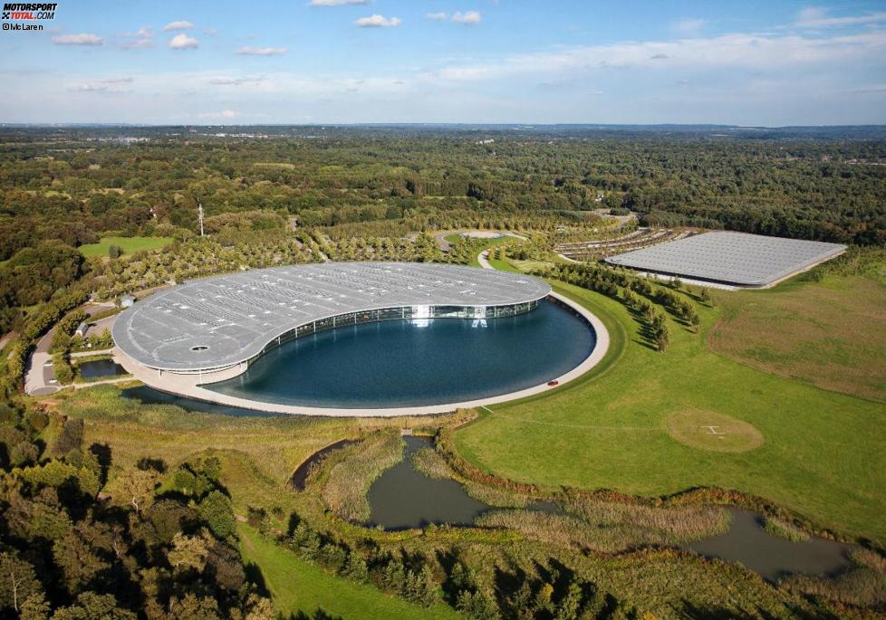 McLaren-Fabrik in Woking aus der Vogelperspektive