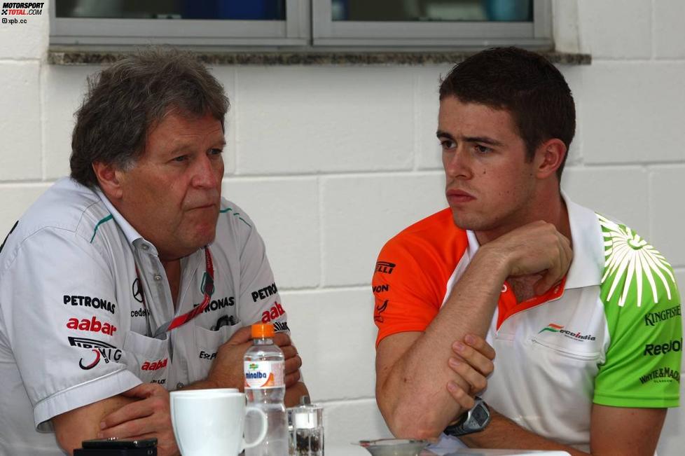 Norbert Haug (Mercedes-Motorsportchef) und Paul di Resta (Force India) 