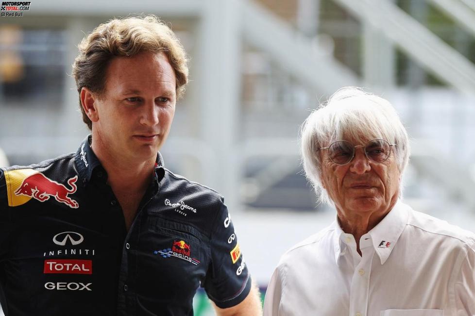 Christian Horner (Teamchef) (Red Bull) und Bernie Ecclestone