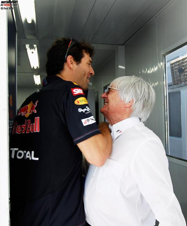 Mark Webber (Red Bull) und Bernie Ecclestone