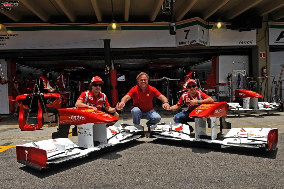 Fernando Alonso, Sponsor Eugene Kaspersky und Felipe Massa (Ferrari)