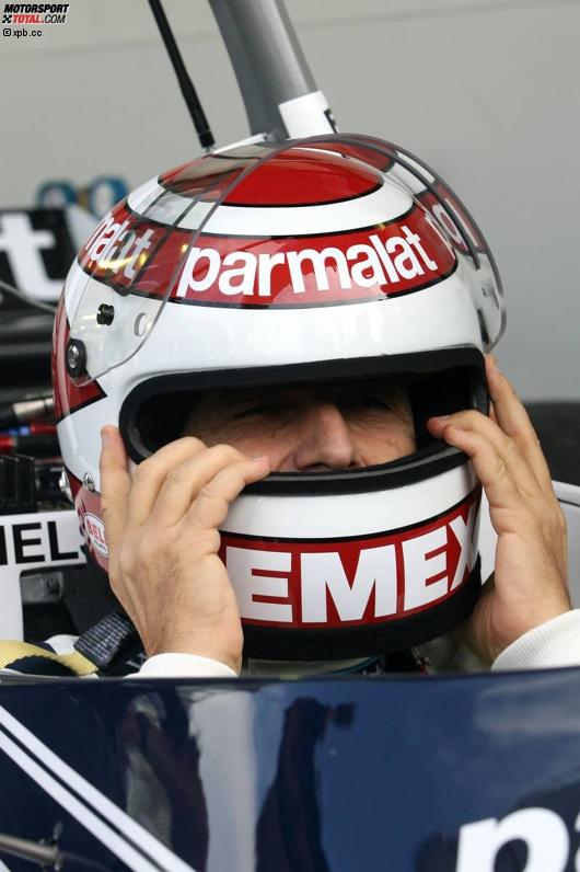 Nelson Piquet fährt Demorunden im Brabham-Ford BT49 