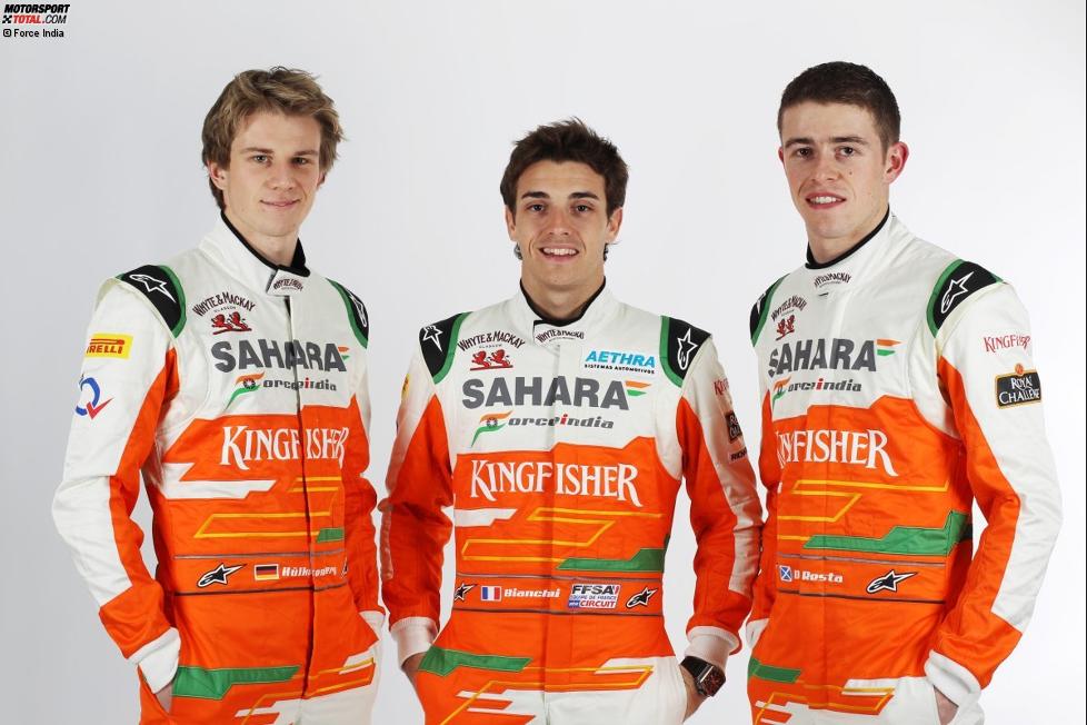 Nico Hülkenberg , Jules Bianchi und Paul di Resta (Force India) 