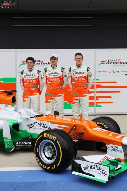 Jules Bianchi, Paul di Resta und Nico Hülkenberg (Force India)