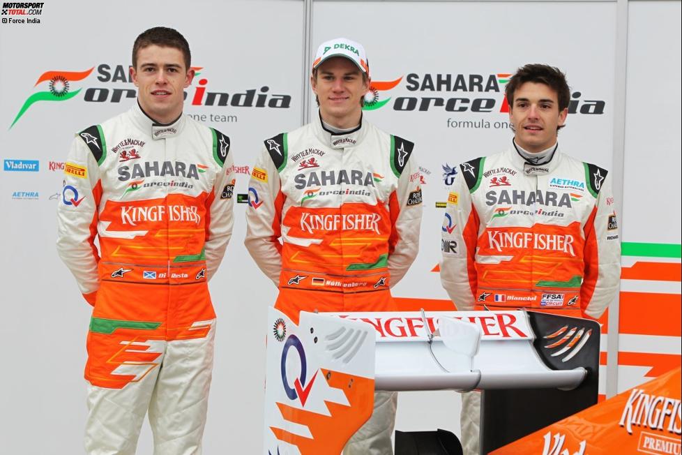 Paul di Resta, Nico Hülkenberg und Jules Bianchi (Force India) 