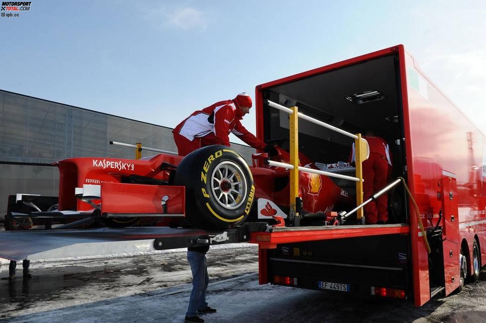 Ferrari F2012 auf dem Weg nach Jerez