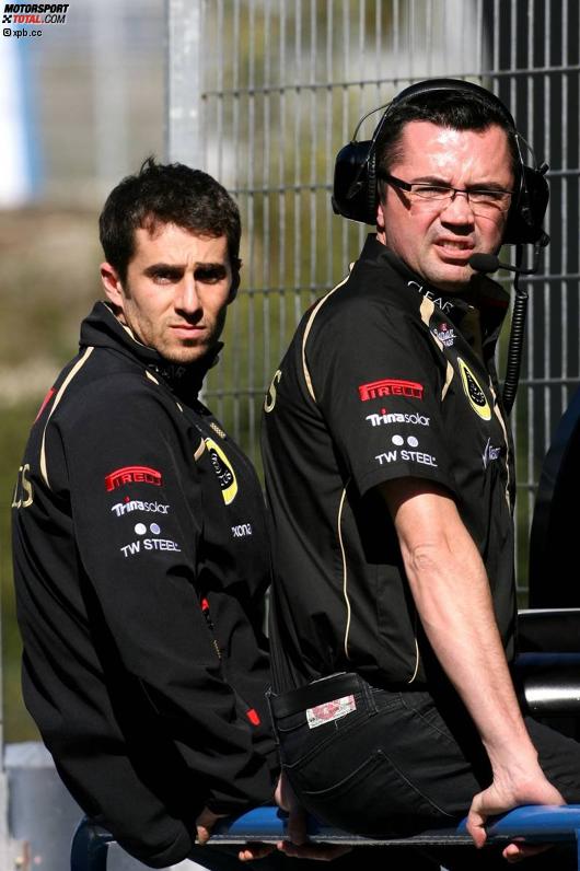 Eric Boullier (Teamchef Lotus) und Nicolas Prost (Weltmeister-Sohn) 