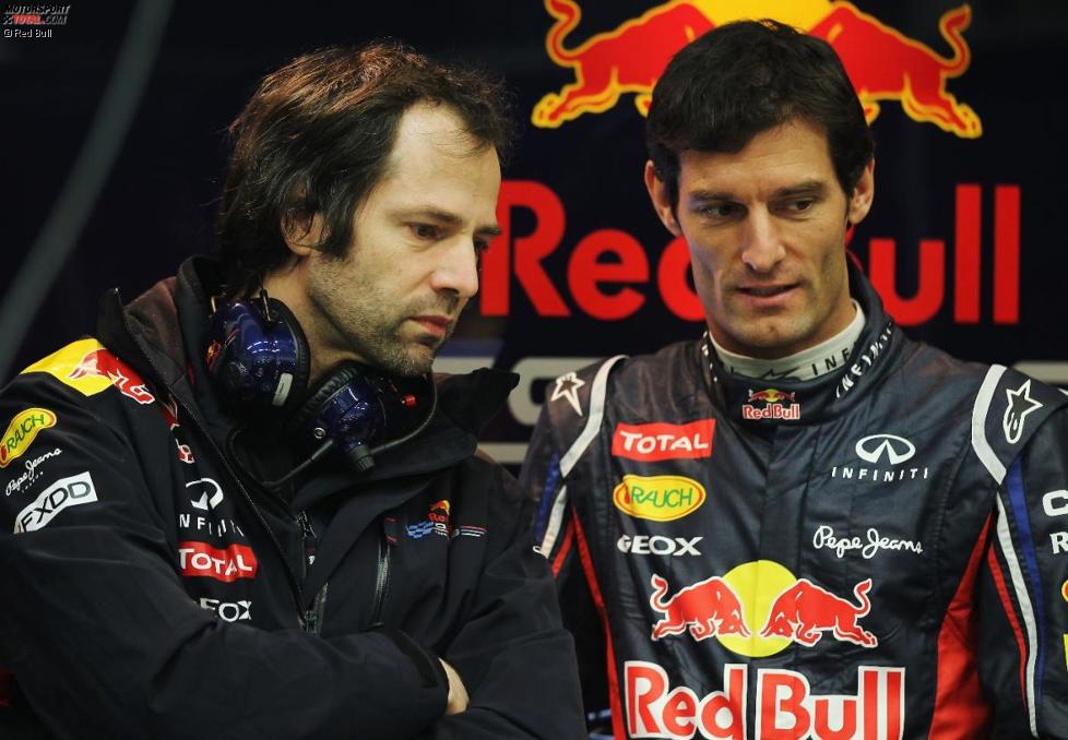Renningenieur Ciaran Pilbeam und Mark Webber (Red Bull)