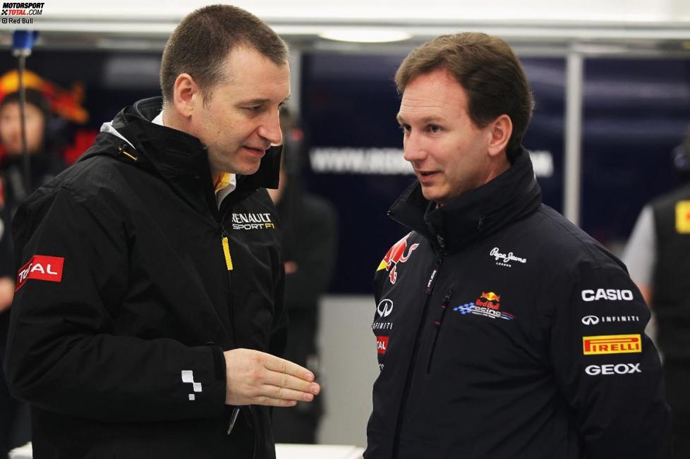 Rob White (Renault) und Christian Horner (Red Bull)