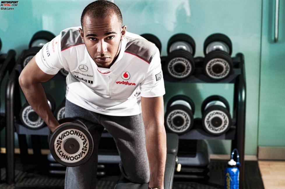 Lewis Hamilton (McLaren) im Fitness-Studio in Woking
