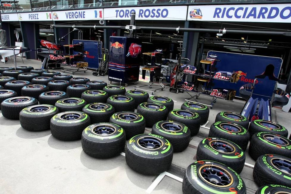 Viele, viele Reifen bei Toro Rosso