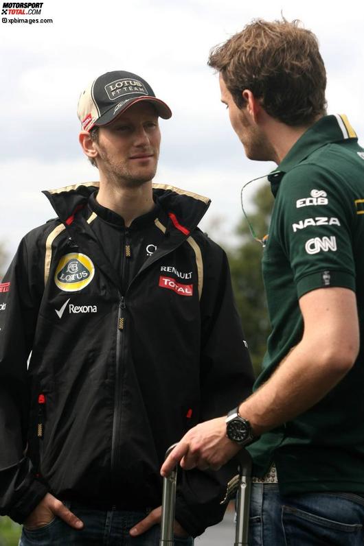 Romain Grosjean (Lotus) und Giedo van der Garde (Caterham) 