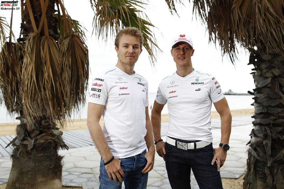 Mercedes-Paar: Nico Rosberg und Michael Schumacher 