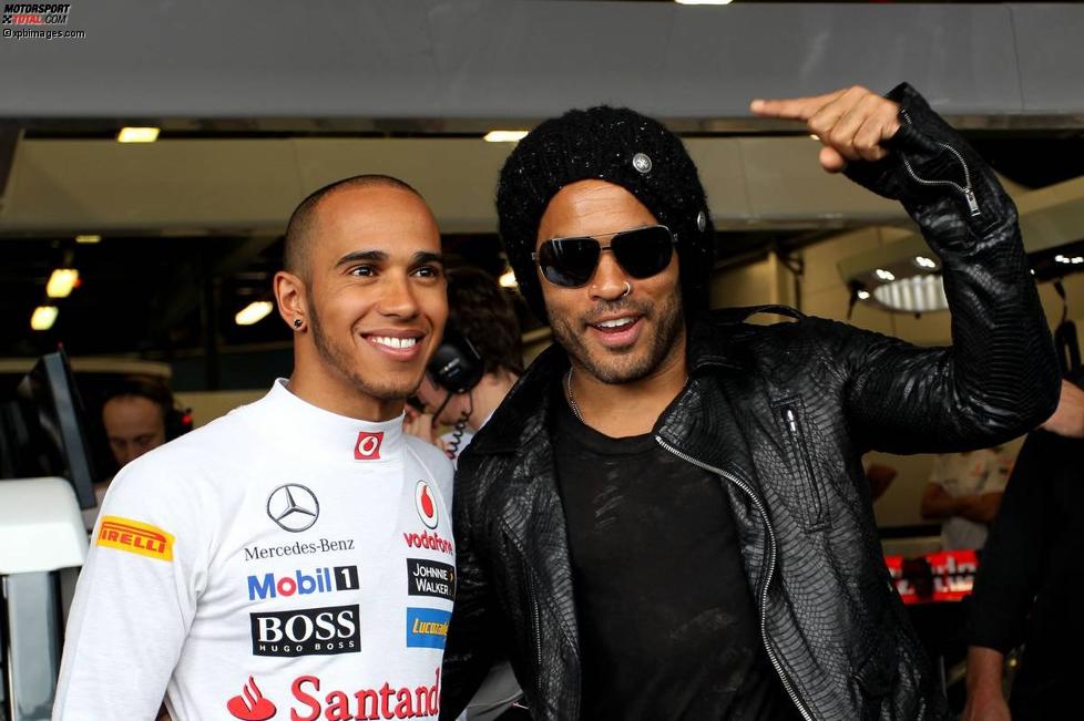 Lewis Hamilton (McLaren) mit Lenny Kravitz