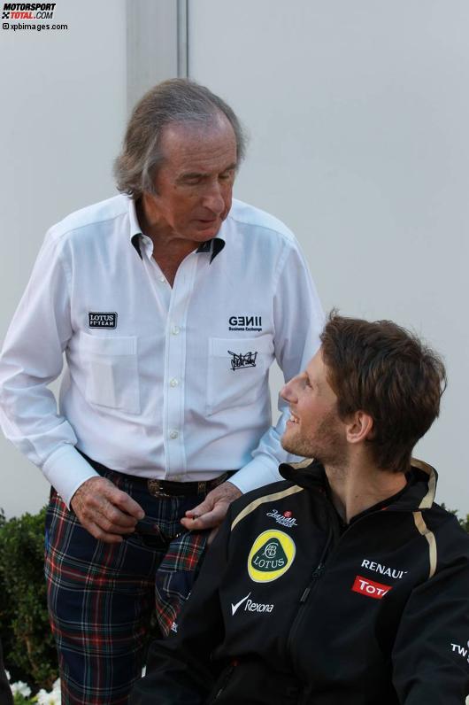Jackie Stewart und Romain Grosjean (Lotus) 