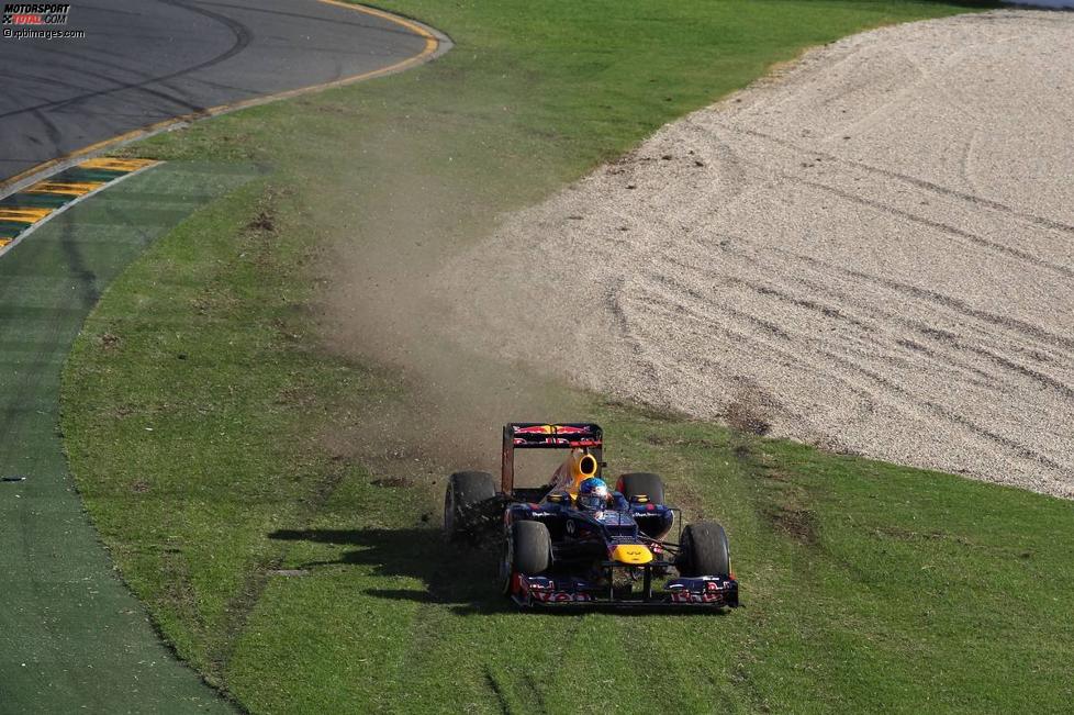 Auch Sebastian Vettel (Red Bull) machte Fehler, was ihm aber nicht davon abhielt, bis auf Platz zwei zu fahren.