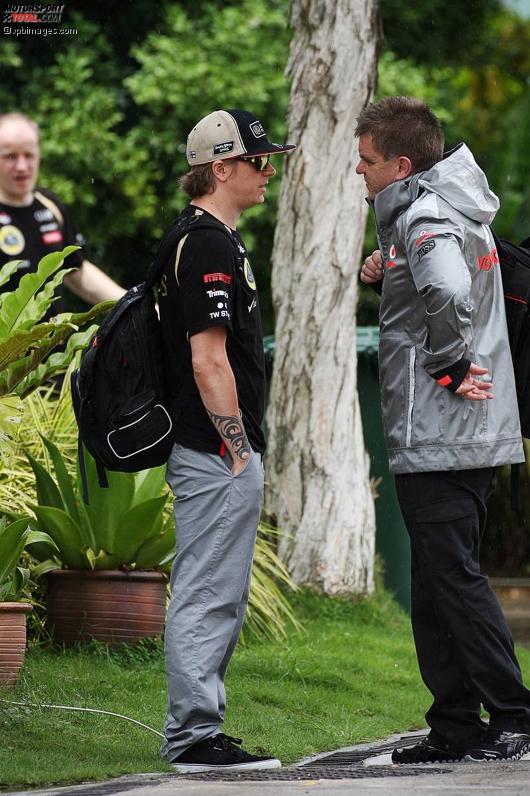 Kimi Räikkönen (Lotus) hat auch noch alte Bekannte aus McLaren-Zeiten