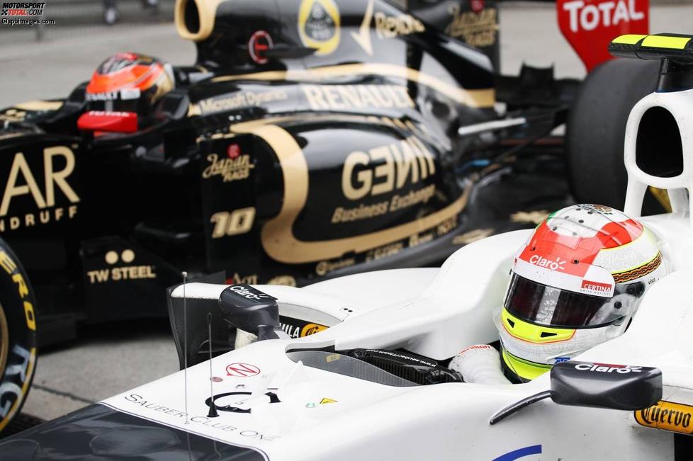 Sergio Perez (Sauber) und Romain Grosjean (Lotus) 