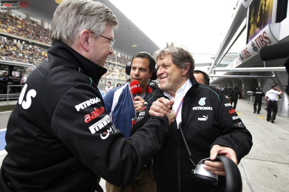 Ross Brawn (Teamchef) und Norbert Haug (Mercedes-Motorsportchef) (Mercedes) 