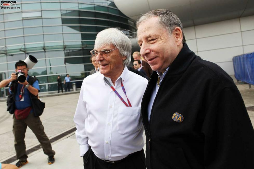 Bernie Ecclestone (Formel-1-Chef) und FIA-Präsident Jean Todt waren in China sehr gefragt.