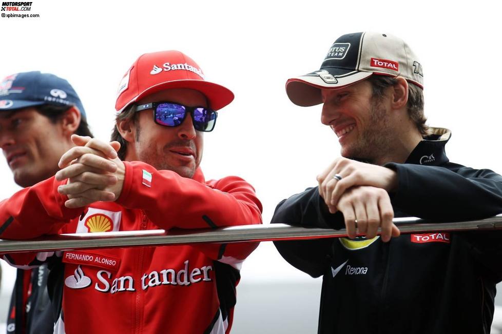 Fernando Alonso (Ferrari) und Romain Grosjean (Lotus) 