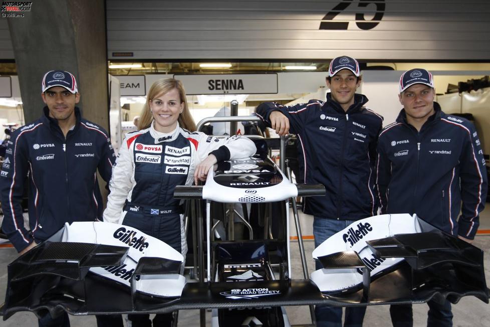 Susie Wolff ist nun Williams-Fahrerin, genau wie Pastor Maldonado, Bruno Senna und Valtteri Bottas 