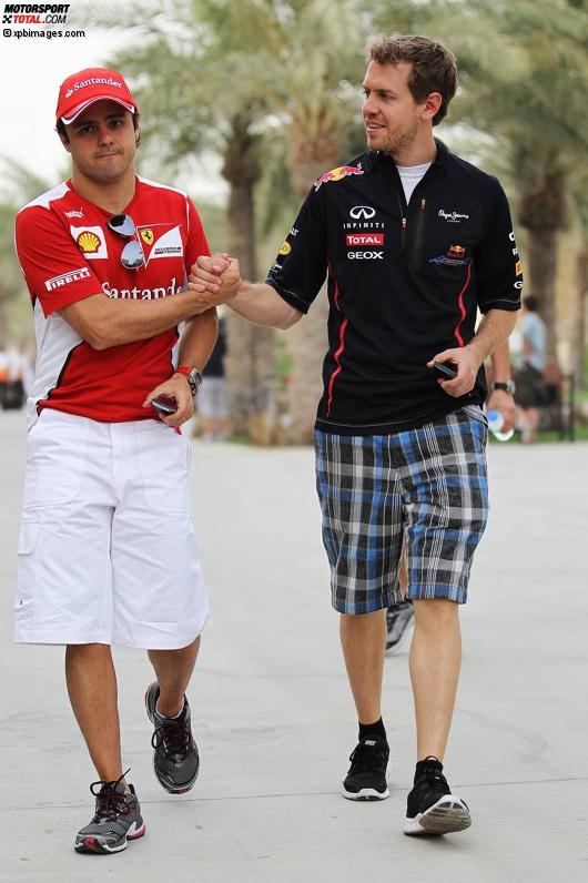 Felipe Massa (Ferrari) und Sebastian Vettel (Red Bull) 
