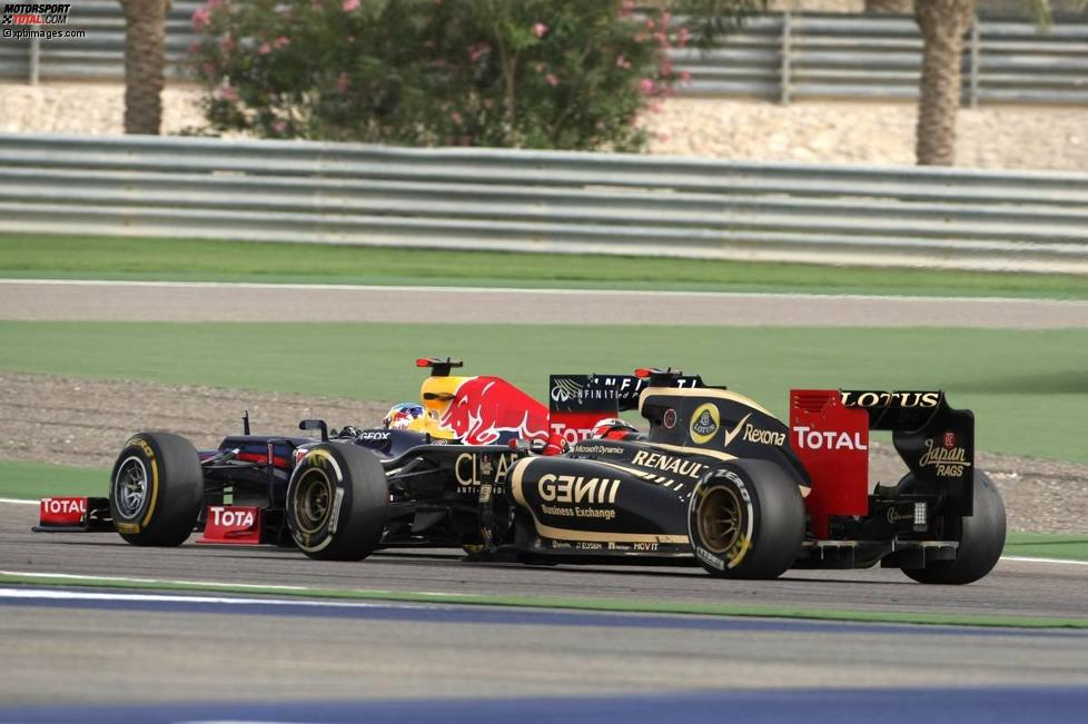 Kimi Räikkönen (Lotus) und Sebastian Vettel (Red Bull) 