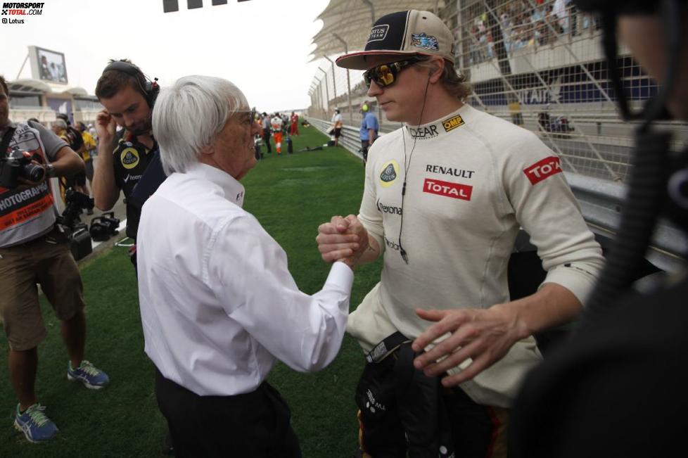 Kimi Räikkönen (Lotus) Bernie Ecclestone (Formel-1-Chef) 