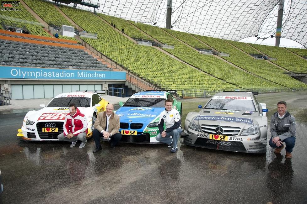 Ralf Schumacher (HWA-Mercedes), Timo Scheider (Abt-Audi) und Dirk Werner (Schnitzer) 