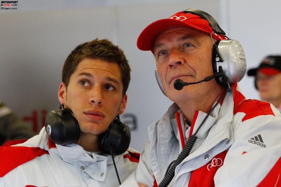 Loic Duval und Wolfgang Ullrich (Audi-Sportchef)