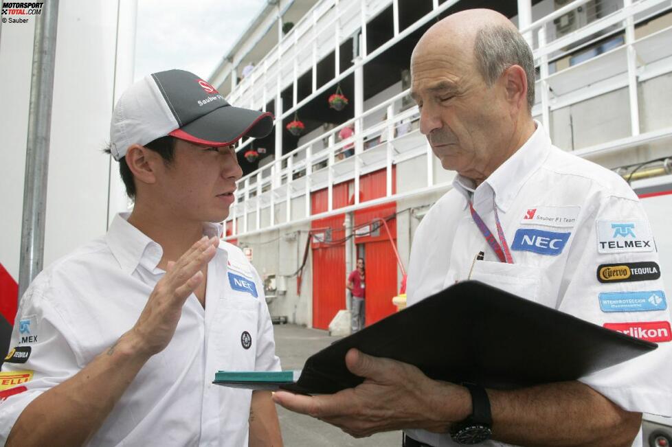 Kamui Kobayashi und Peter Sauber (Sauber)