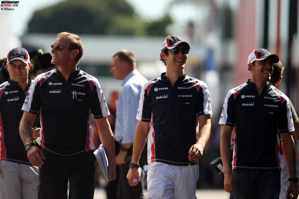 Valtteri Bottas, Dickie Stanford, Bruno Senna und Pastor Maldonado (Williams) 