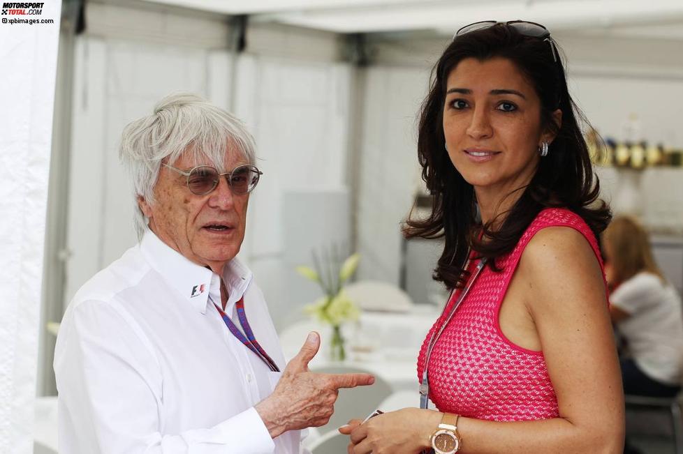 Bernie Ecclestone (Formel-1-Chef) mit seiner Verlobten Fabiana Flosi