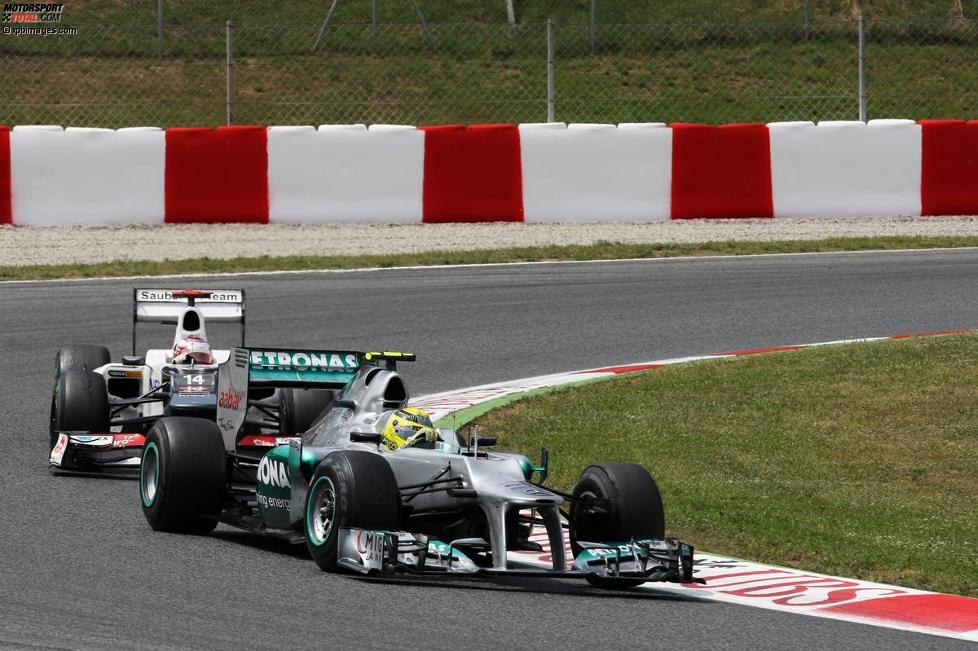 Nico Rosberg (Mercedes) und Kamui Kobayashi (Sauber) 
