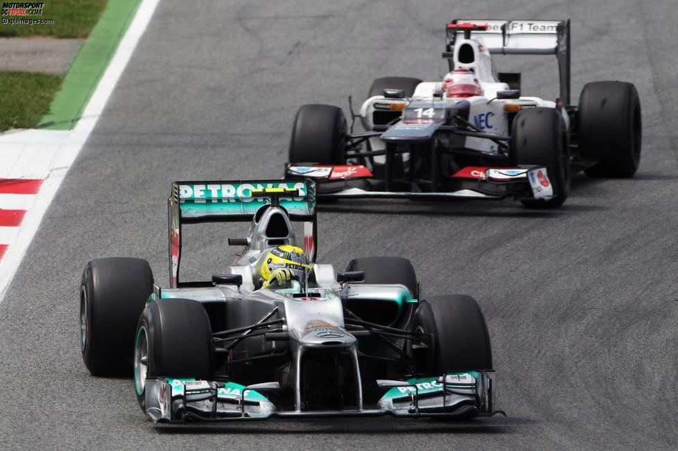 Nico Rosberg (Mercedes) und Kamui Kobayashi (Sauber) 