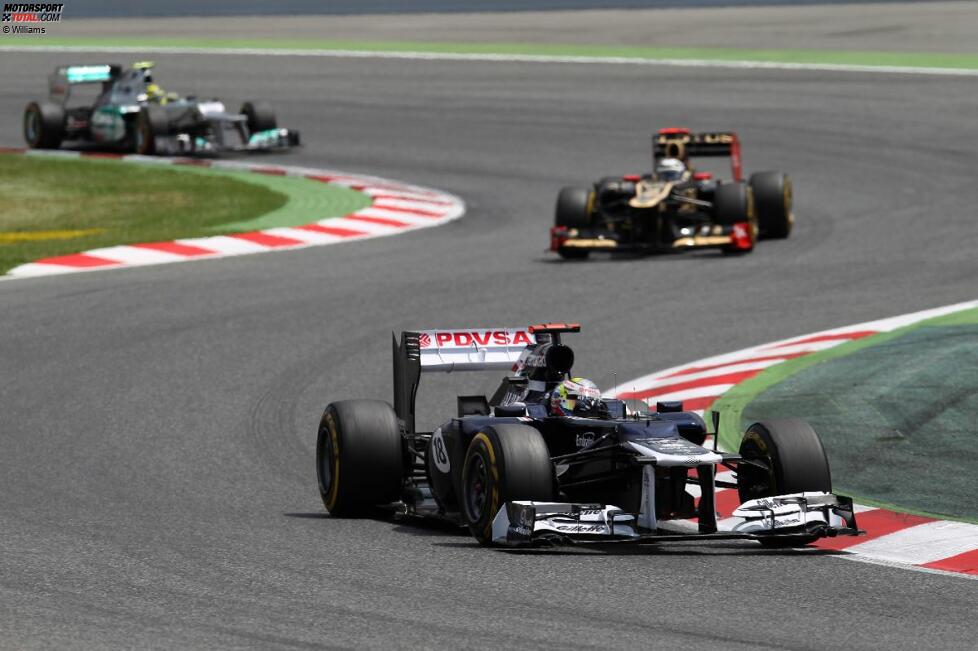 Pastor Maldonado (Williams), Kimi Räikkönen (Lotus) und Nico Rosberg (Mercedes) 