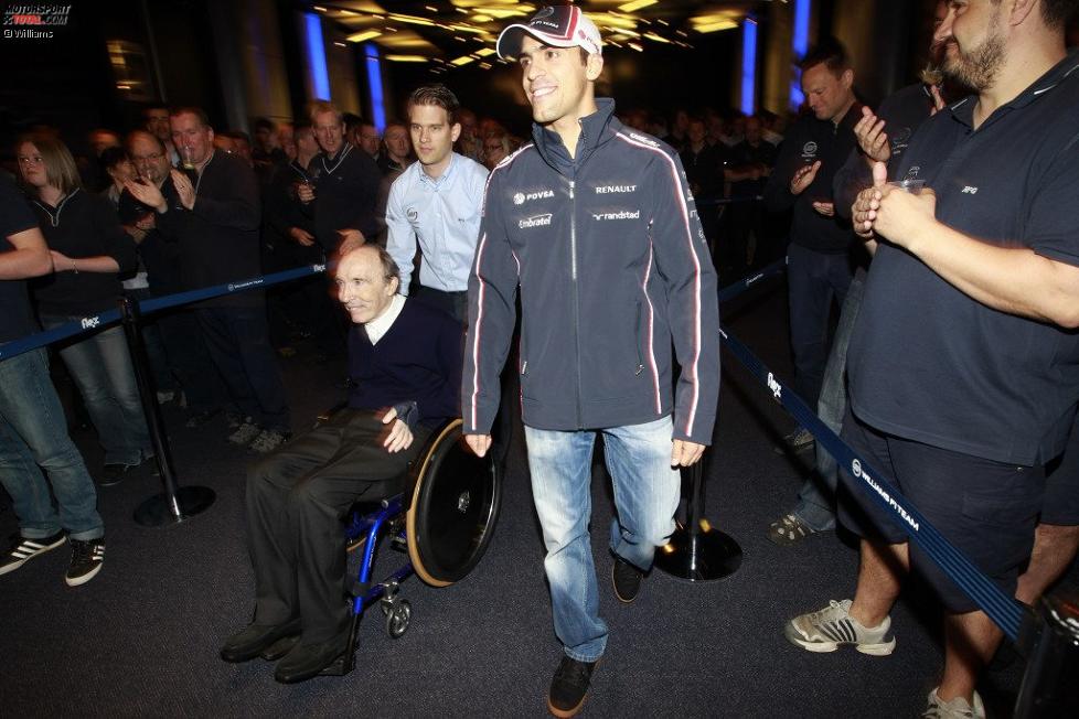 Frank Williams (Teamchef) und Pastor Maldonado (Williams) 