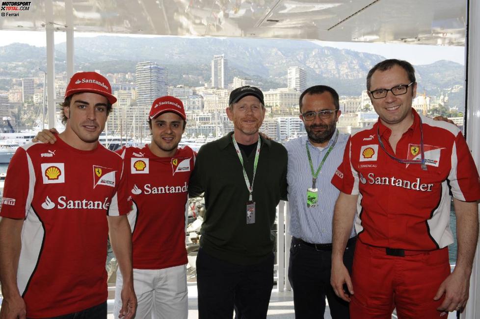 Fernando Alonso, Felipe Massa, Hollywood-Regisseur Ron Howard und Teamchef Stefano Domenicali