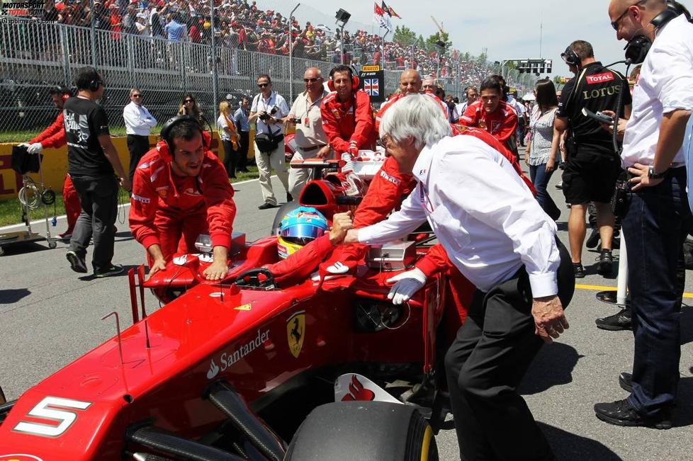 Fernando Alonso (Ferrari) und Bernie Ecclestone (Formel-1-Chef) 