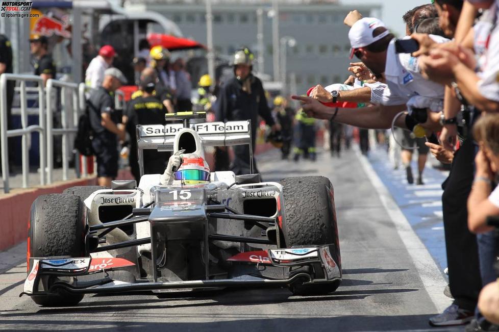 Zum zweiten Mal stand Sergio Perez (Sauber) auf dem Podest - Dritter in Montreal.
