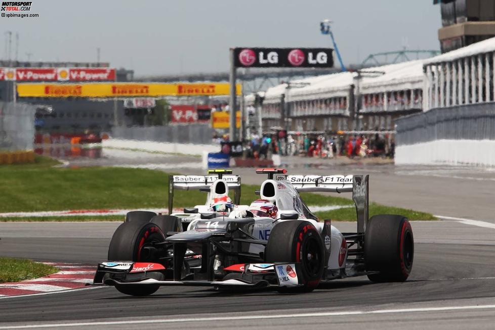 Kamui Kobayashi (Sauber) und Sergio Perez (Sauber) 