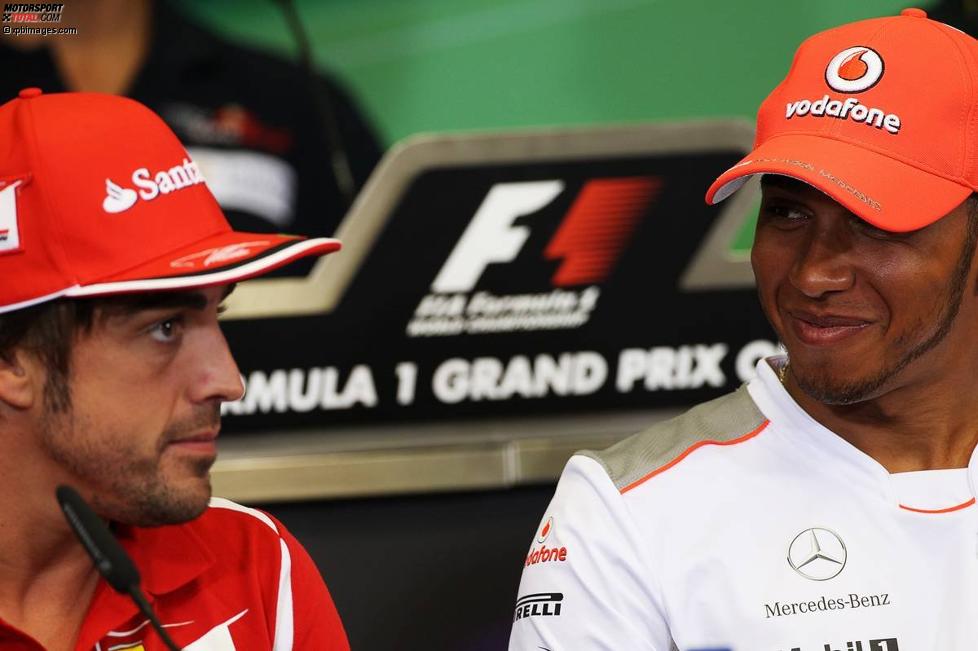 Fernando Alonso (Ferrari) und Lewis Hamilton (McLaren) 