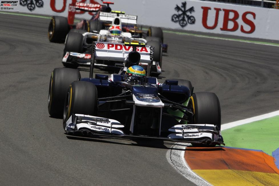 Bruno Senna (Williams) und Sergio Perez (Sauber) 