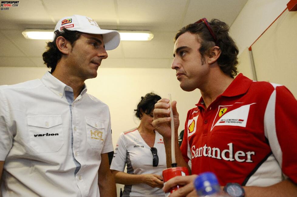 Spanier unter sich: Pedro de la Rosa (HRT) und Fernando Alonso (Ferrari) 