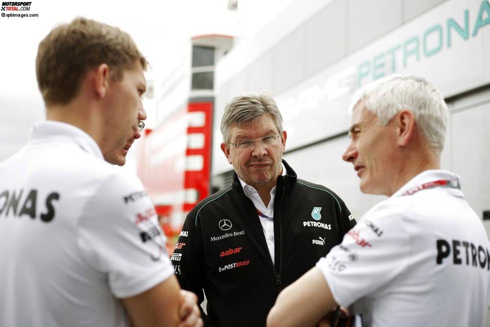 Ross Brawn (Mercedes-Teamchef) und Geoff Willis 