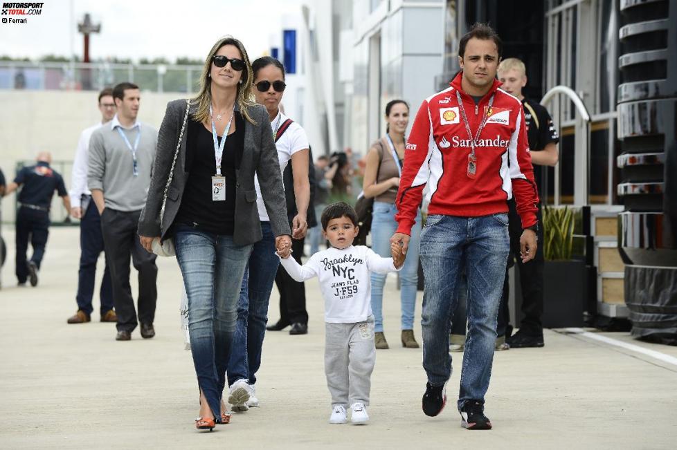 Felipe Massa (Ferrari) mit Ehefrau Rafaela und Sohn Felipinho